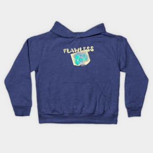 FLAWLESS (Bubble text with green fireworks) Kids Hoodie